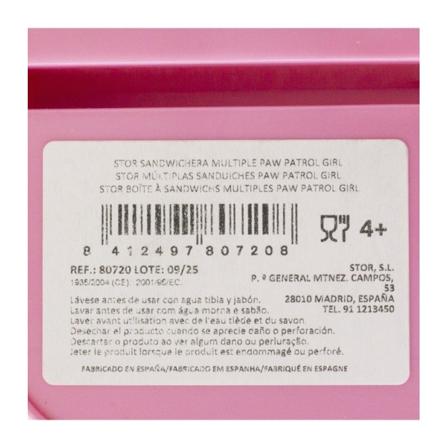 MULTI COMPARTMENT SANDWICH BOX PAW PATROL GIRL