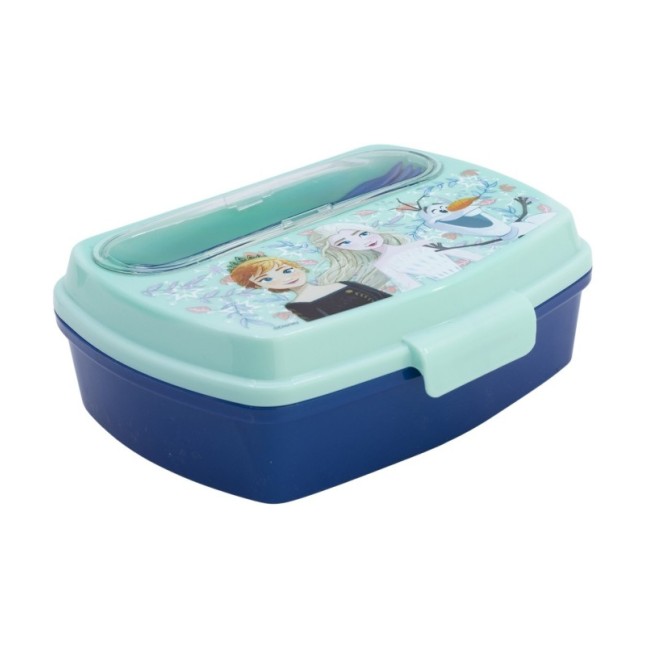 FUNNY SANDWICH BOX WITH CUTLERY FROZEN SNOWY TALE