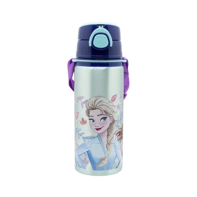 ALUMINIUM POP UP BOTTLE WITH STRAP 730 ML FROZEN SNOWY TALE