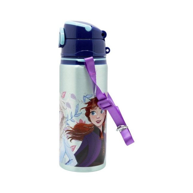 ALUMINIUM POP UP BOTTLE WITH STRAP 730 ML FROZEN SNOWY TALE