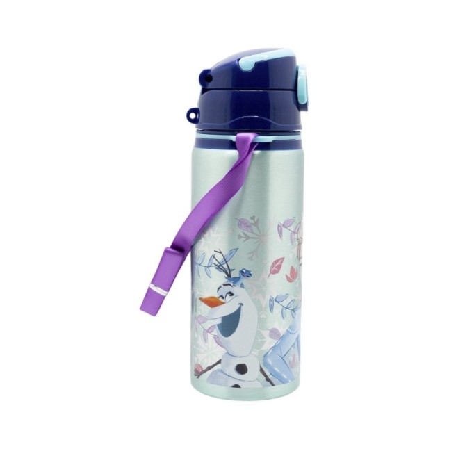 ALUMINIUM POP UP BOTTLE WITH STRAP 730 ML FROZEN SNOWY TALE