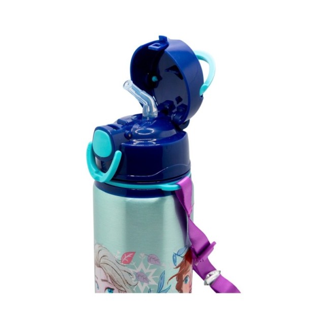 ALUMINIUM POP UP BOTTLE WITH STRAP 730 ML FROZEN SNOWY TALE