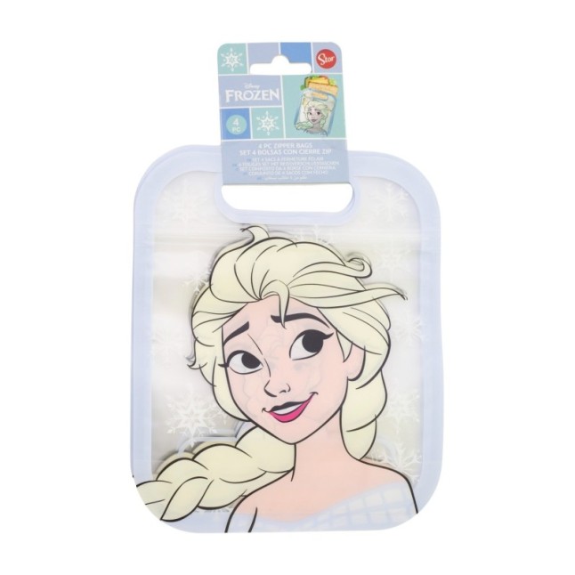 4 ZIPPER BAGS SET FROZEN SNOWY TALE