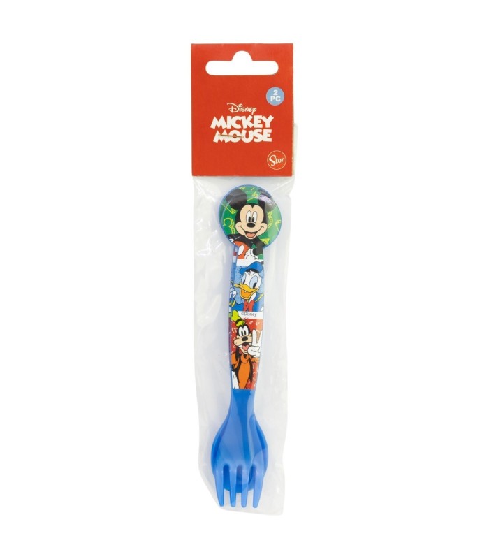 2 PCS PP CUTLERY (SPOON AND FORK) SET IN POLYBAG MICKEY HAS FUN