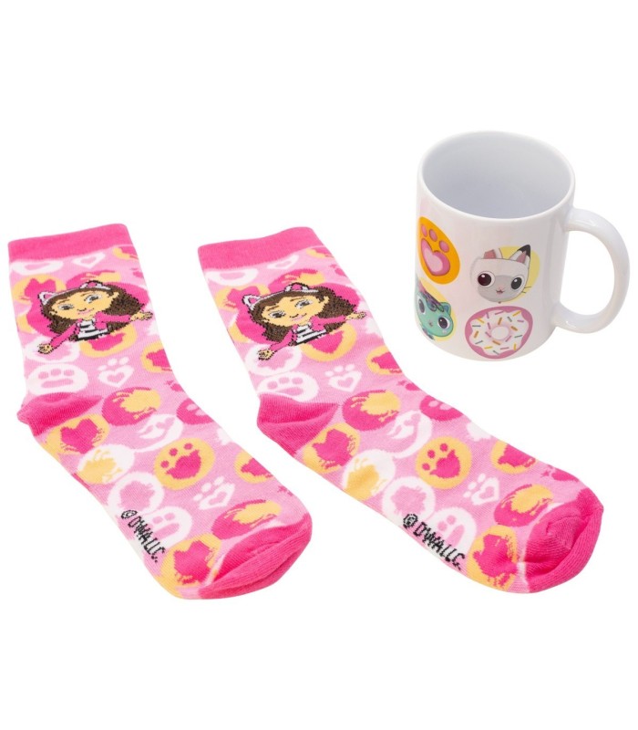 SOCKS AND CERAMIC MUG 11 OZ SET GABBY\'S DOLLHOUSE