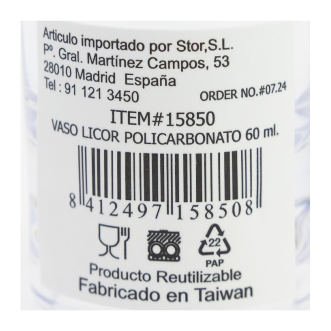 LIQUOR TUMBLER PC 60 ML