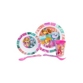 5 PCS MCIRO SET (PLATE, BOWL, TUMBLER, CUTLERY) PAW PATROL GIRL SUPERPOWERS