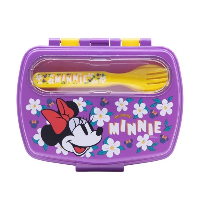 FUNNY SANDWICH BOX WITH CUTLERY MINNIE SUNSHINE