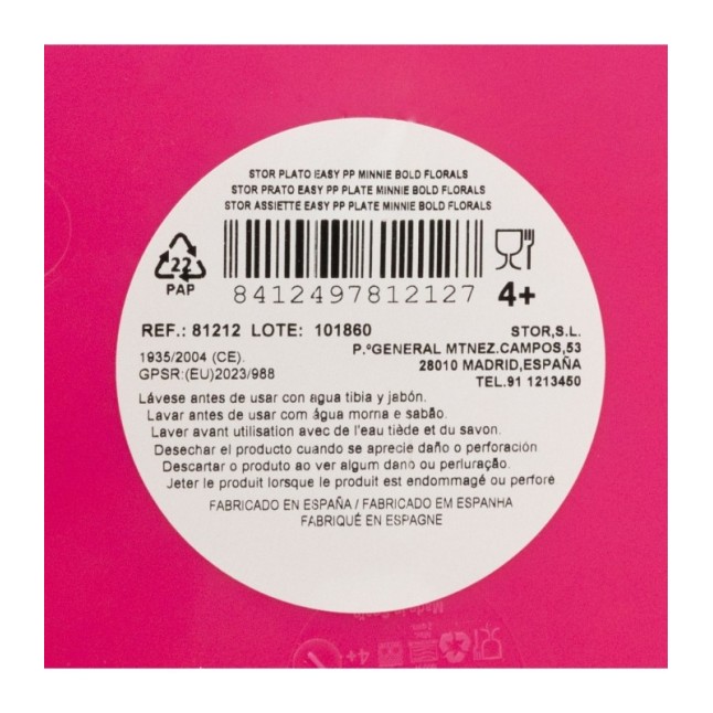 EASY PP PLATE MINNIE BOLD FLORALS