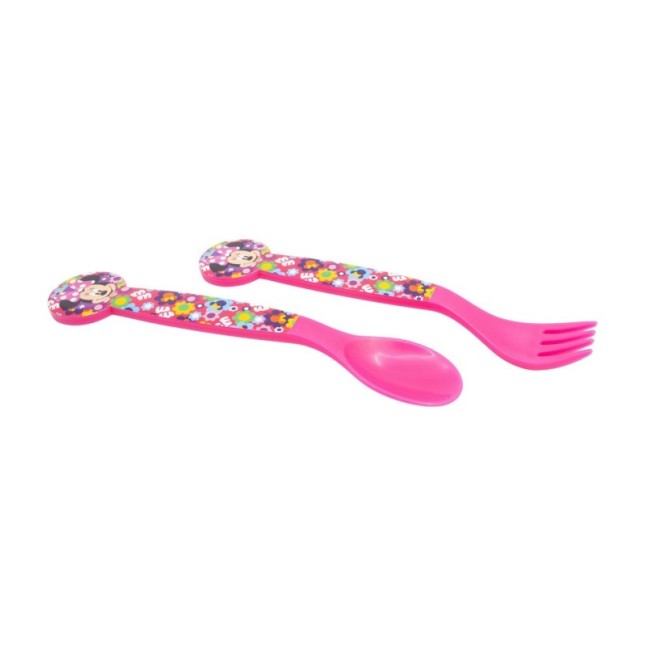 2 PCS PP CUTLERY (SPOON AND FORK) SET IN POLYBAG MINNIE BOLD FLORALS