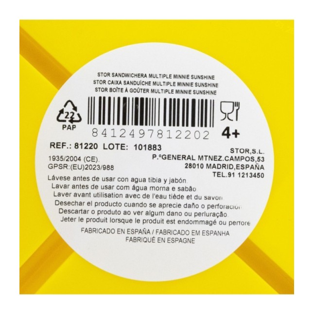 MULTI COMPARTMENT SANDWICH BOX MINNIE SUNSHINE