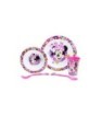 5 PCS MCIRO SET (PLATE, BOWL, TUMBLER, CUTLERY) MINNIE BOLD FLORALS