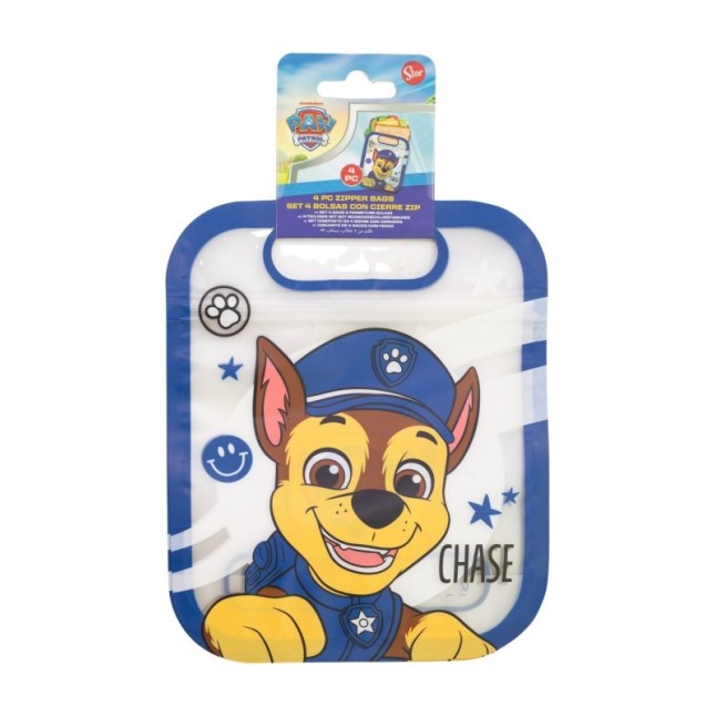 4 ZIPPER BAGS SET PAW PATROL BOY RESCUE PUPS