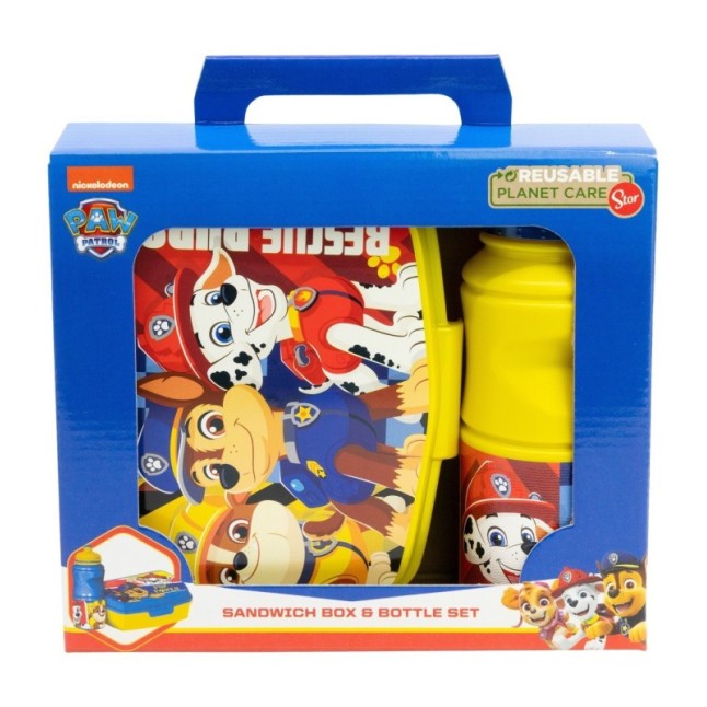 2 PCS BTS SET (SPORT BOTTLE AND SANDWICH BOX) IN GIFT BOX  PAW PATROL BOY RESCUE PUPS