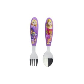 2 PCS ELLIPTICAL METALLIC CUTLERY (SPOON AND FORK) SET PRINCESS COURAGEOUS HEART
