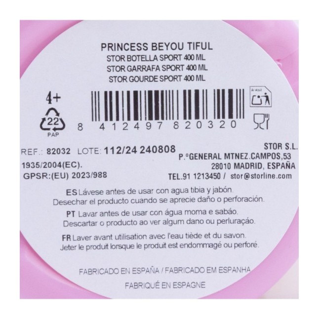 SPORT BOTTLE 400 ML PRINCESS BEYOU TIFUL