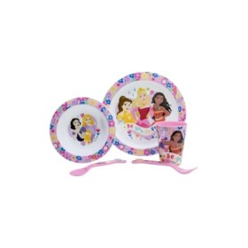 5 PCS MCIRO SET (PLATE, BOWL, TUMBLER, CUTLERY) PRINCESS BEYOU TIFUL