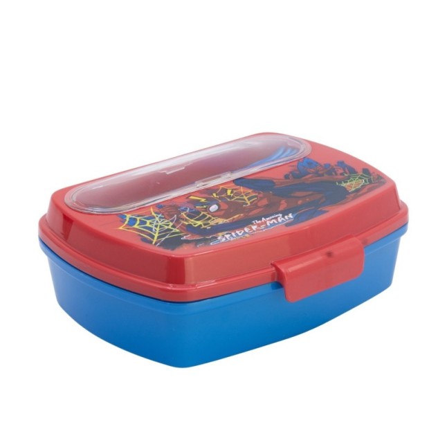 FUNNY SANDWICH BOX WITH CUTLERY SPIDERMAN MOVING TARGET