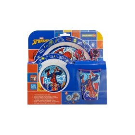 5 PCS MCIRO SET (PLATE, BOWL, TUMBLER, CUTLERY) SPIDERMAN MOB RULES