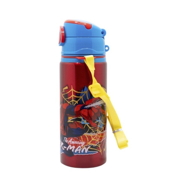 ALUMINIUM POP UP BOTTLE WITH STRAP 730 ML SPIDERMAN MOVING TARGET