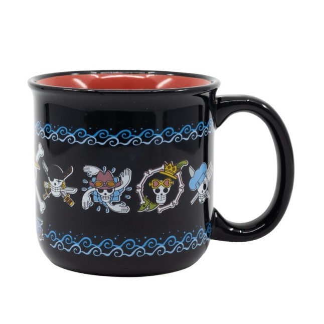 CERAMIC BREAKFAST MUG 14 OZ IN GIFT BOX ONE PIECE SKULLS ANIME
