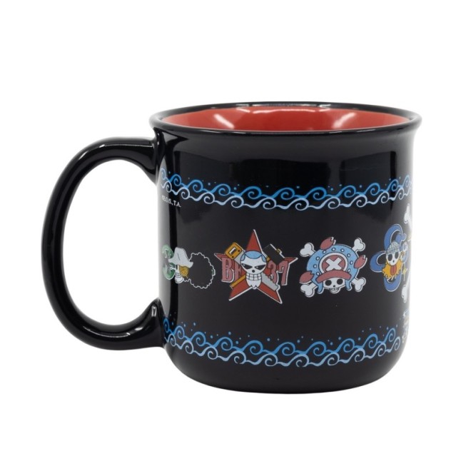 CERAMIC BREAKFAST MUG 14 OZ IN GIFT BOX ONE PIECE SKULLS ANIME