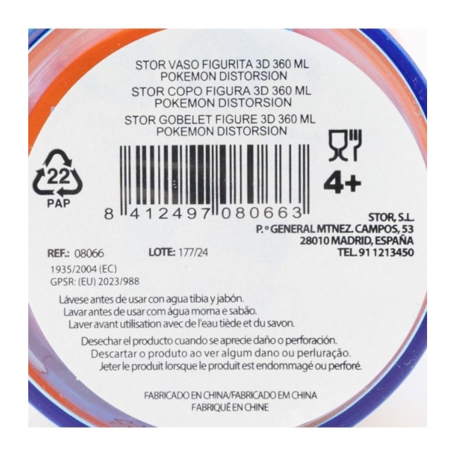 3D FIGURINE TUMBLER 360 ML POKEMON DISTORSION