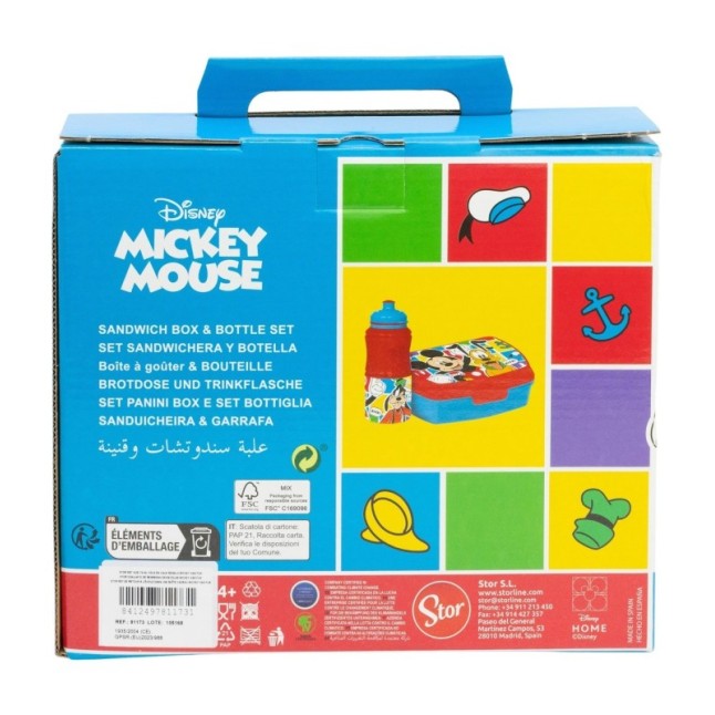 2 PCS BTS SET (SPORT BOTTLE AND SANDWICH BOX) IN GIFT BOX  MICKEY HAS FUN