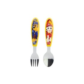 2 PCS ELLIPTICAL METALLIC CUTLERY (SPOON AND FORK) SET PAW PATROL BOY RESCUE PUPS