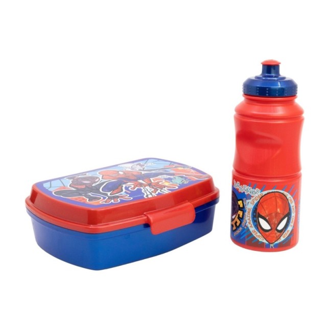 2 PCS BTS SET (SPORT BOTTLE AND SANDWICH BOX) IN GIFT BOX  SPIDERMAN MOB RULES
