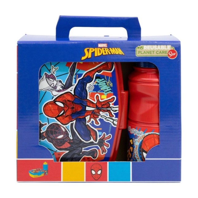 2 PCS BTS SET (SPORT BOTTLE AND SANDWICH BOX) IN GIFT BOX  SPIDERMAN MOB RULES