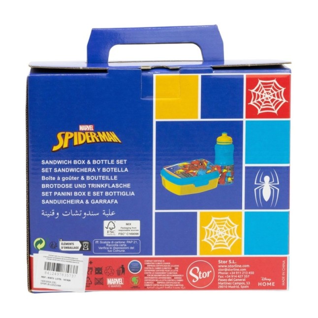 2 PCS BTS SET (SPORT BOTTLE AND SANDWICH BOX) IN GIFT BOX  SPIDERMAN MOB RULES