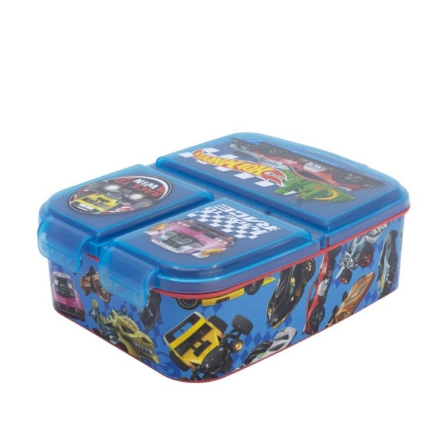 MULTI COMPARTMENT SANDWICH BOX HOTWHEELS BLUE FIRE