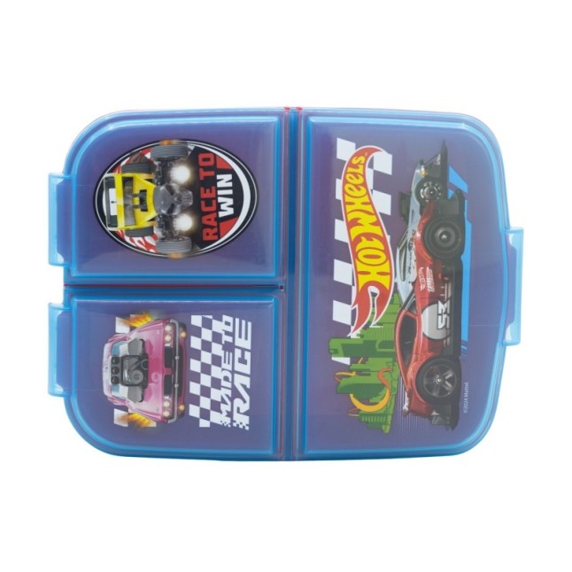 MULTI COMPARTMENT SANDWICH BOX HOTWHEELS BLUE FIRE