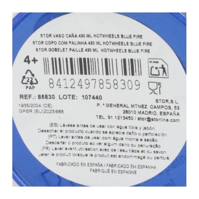 EASY SPORT TUMBLER 430 ML HOTWHEELS BLUE FIRE