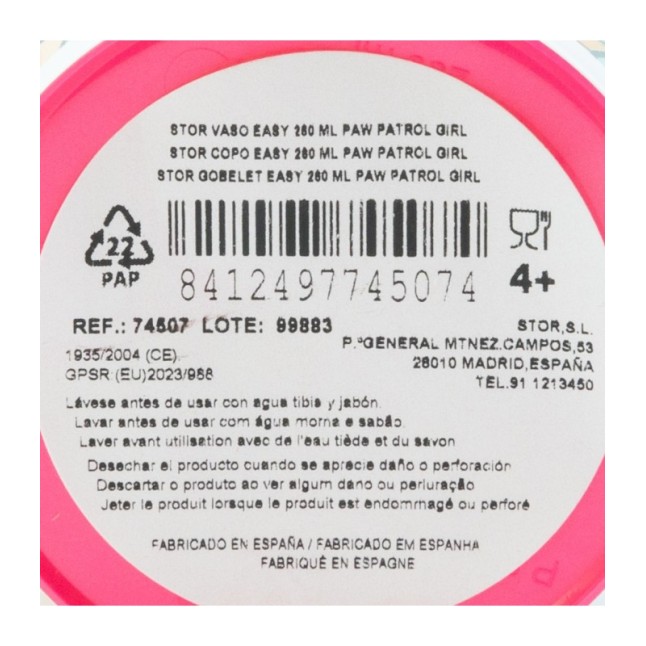 EASY PP TUMBLER 260 ML PAW PATROL GIRL SKETCH ESSENCE