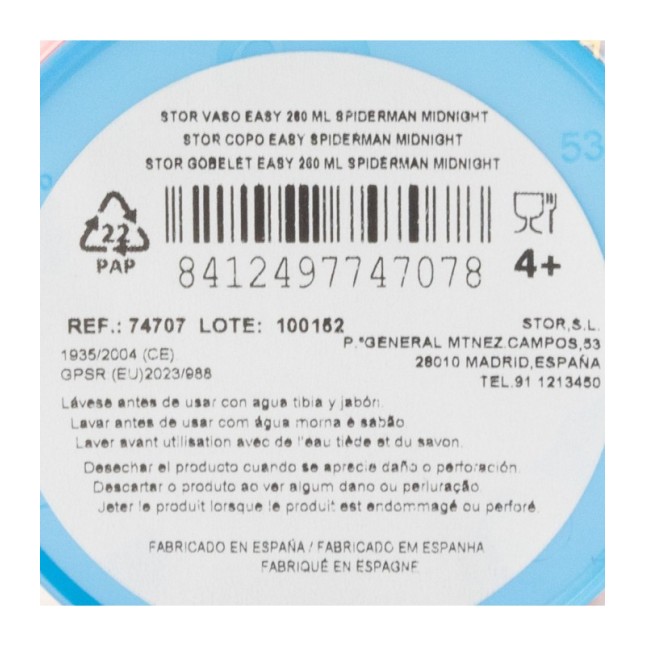 EASY PP TUMBLER 260 ML SPIDERMAN MIDNIGHT FLYER