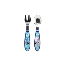 2 PCS ELLIPTICAL METALLIC CUTLERY (SPOON AND FORK) SET STITCH DRAWING