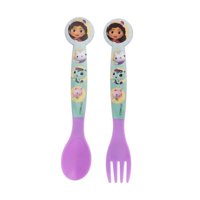 2 PCS PP CUTLERY (SPOON AND FORK) SET IN POLYBAG GABBY\'S DOLLHOUSE