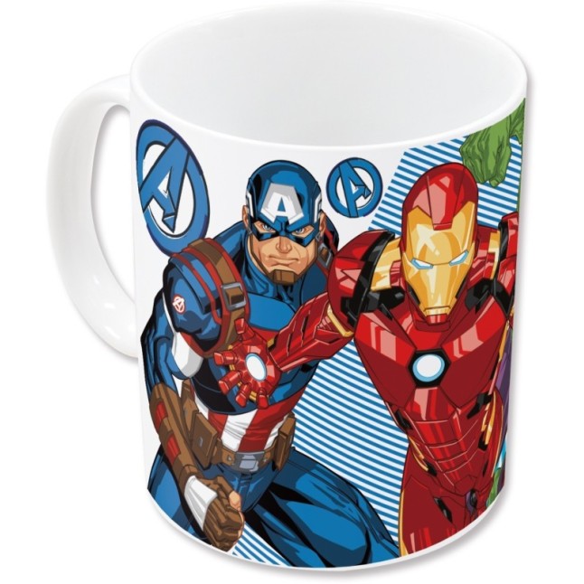 CERAMIC SB MUG 11 OZ IN BOX AVENGERS GROUP BLUE LETS GO