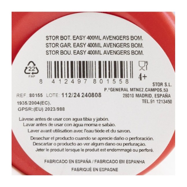 EASY HOLD SPORT BOTTLE 380 ML AVENGERS BOMBERS