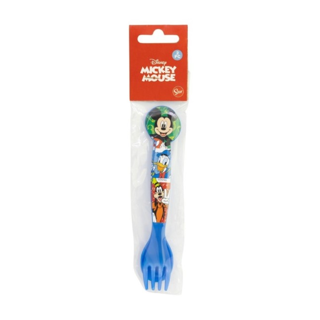 2 PCS PP CUTLERY (SPOON AND FORK) SET IN POLYBAG MICKEY HAS FUN