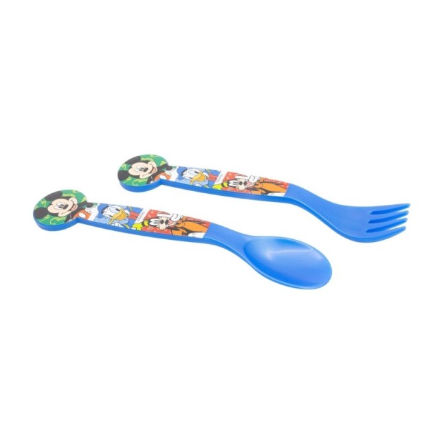 2 PCS PP CUTLERY (SPOON AND FORK) SET IN POLYBAG MICKEY HAS FUN