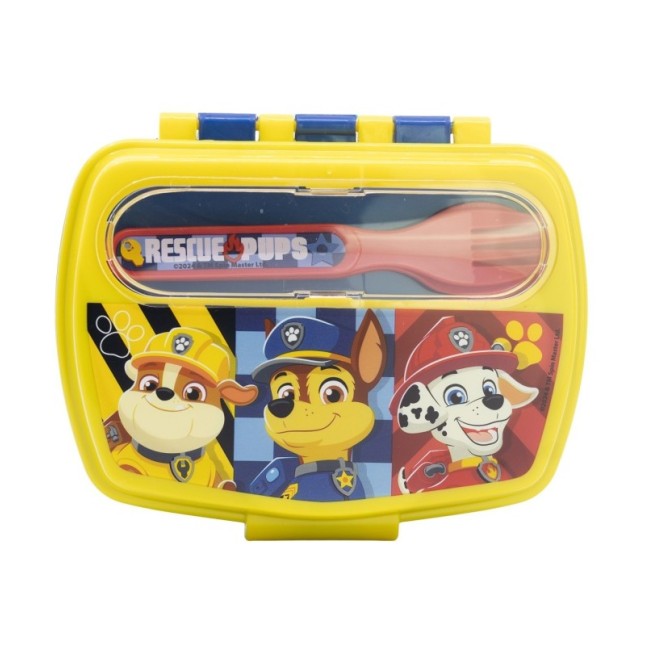 FUNNY SANDWICH BOX WITH CUTLERY PAW PATROL BOY RESCUE PUPS
