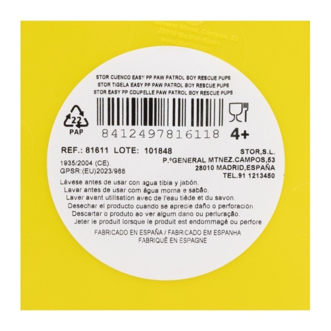 PP EASY BOWL PAW PATROL BOY RESCUE PUPS