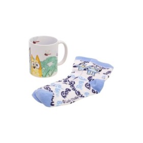 SOCKS AND CERAMIC MUG 11 OZ SET BLUEY