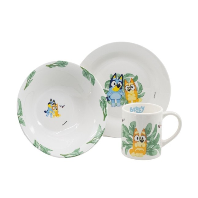 3 PCS CERAMIC SNACK SET (PLATE, BOWL, MUG) IN GIFT BOX BLUEY