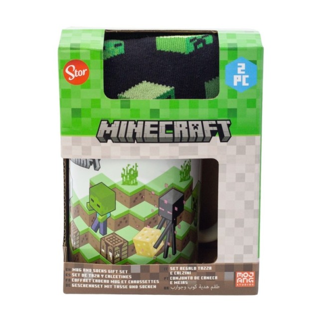 SOCKS AND CERAMIC MUG 11 OZ SET MINECRAFT CORE 2025