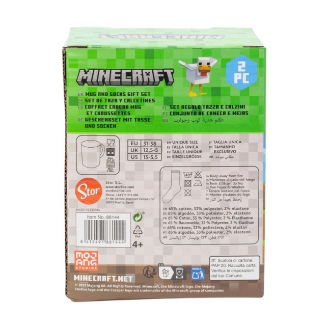 SOCKS AND CERAMIC MUG 11 OZ SET MINECRAFT CORE 2025