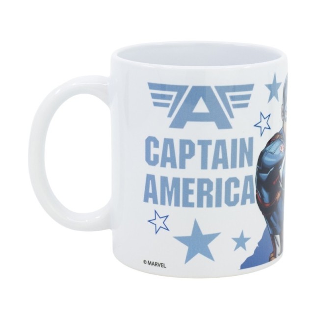 CERAMIC SB MUG 11 OZ IN BOX AVENGERS CAPTAIN AMERICA SHIELD ATTACK
